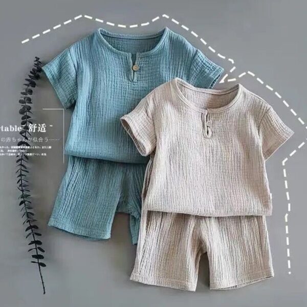 Boy And Girl Baby Short-sleeved Summer Suit - Image 2