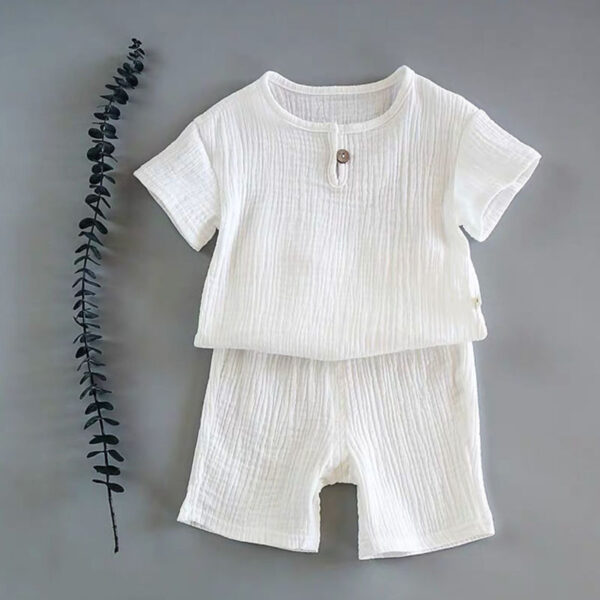 Boy And Girl Baby Short-sleeved Summer Suit - Image 6