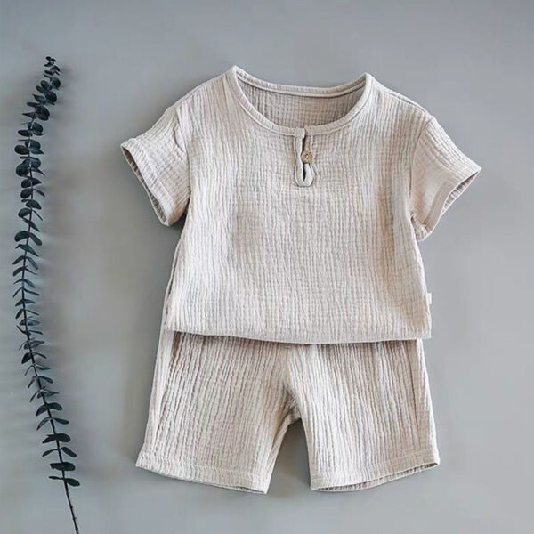Boy And Girl Baby Short-sleeved Summer Suit - Image 7