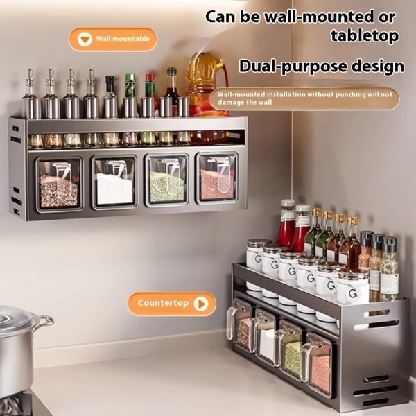Punch-free Wall-mounted Multi-functional Kitchen Spice Rack - Image 2