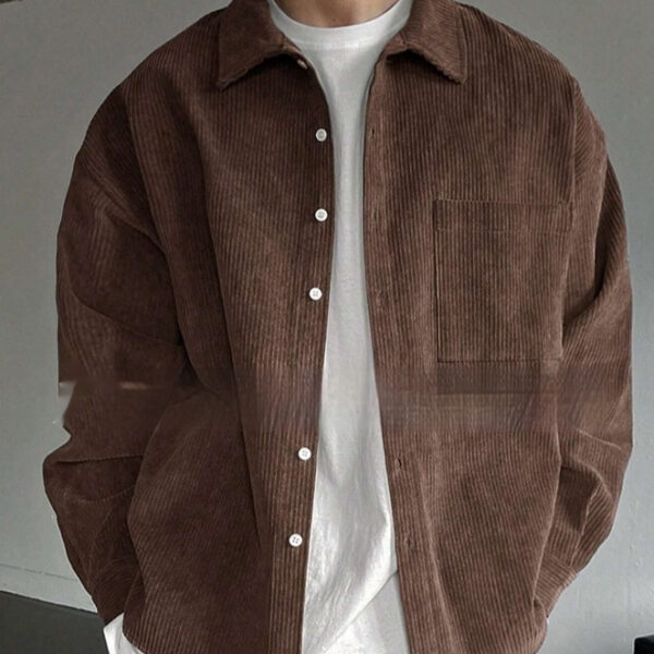 Men's Corduroy Long-sleeved Casual Shirt - Image 4