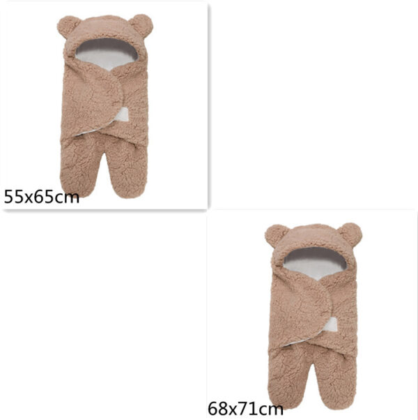 Lamb Plush Sleeping Bag Newborn Baby Swaddling Quilt - Image 9