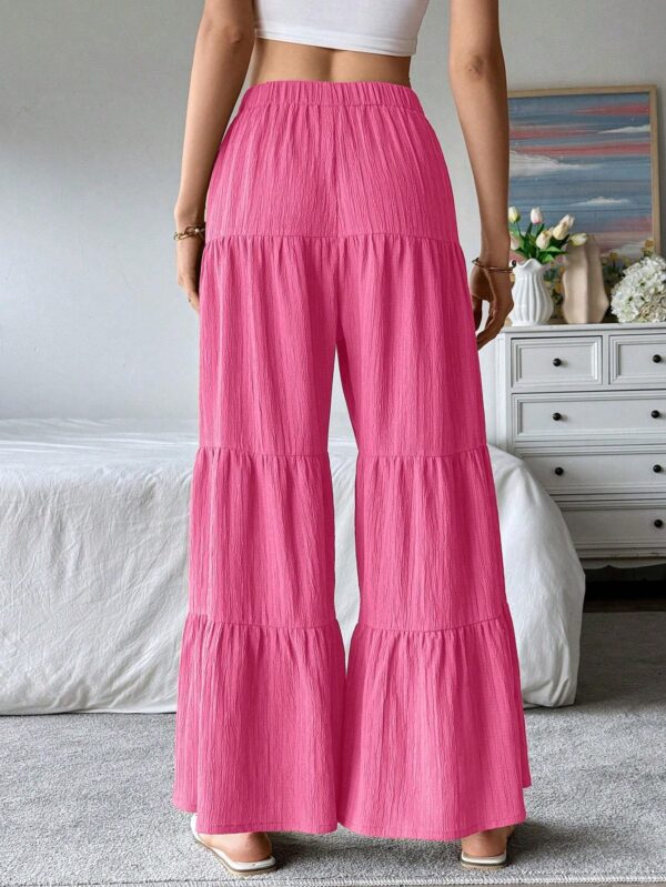Women's Elegant Textured Casual Comfortable Long Pants - Image 2
