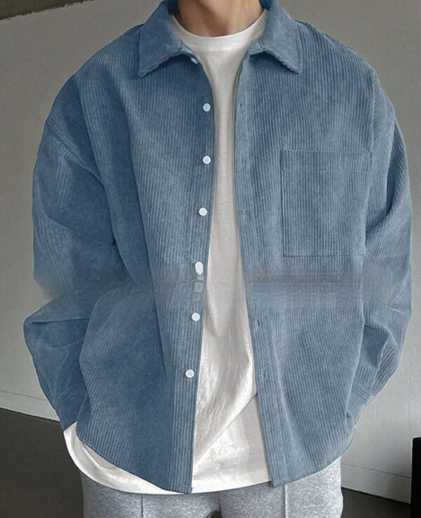 Men's Corduroy Long-sleeved Casual Shirt - Image 7