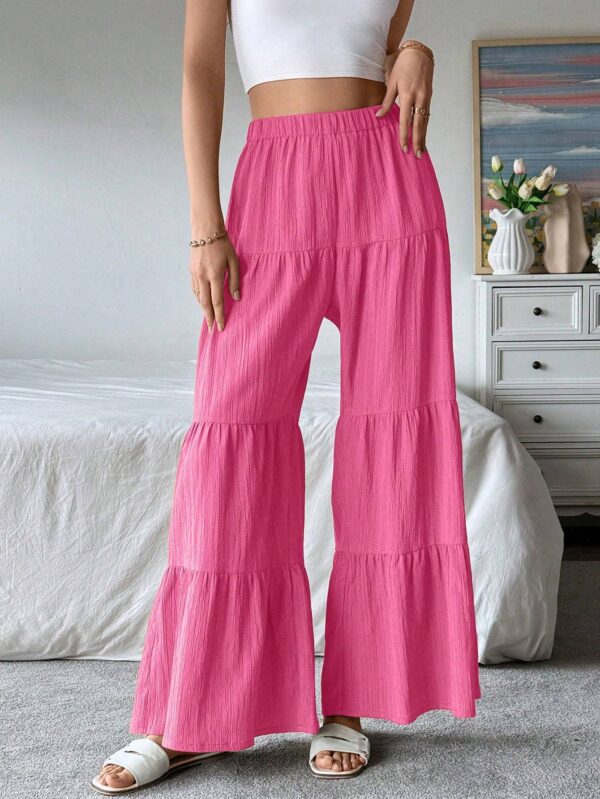 Women's Elegant Textured Casual Comfortable Long Pants - Image 3