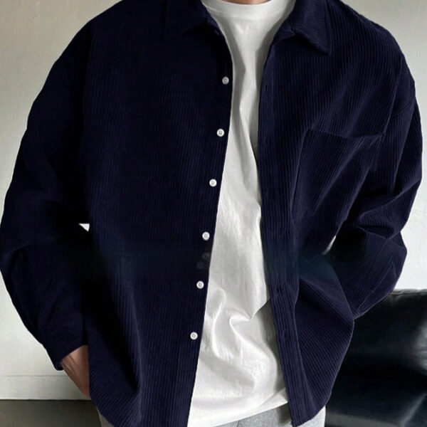 Men's Corduroy Long-sleeved Casual Shirt - Image 5