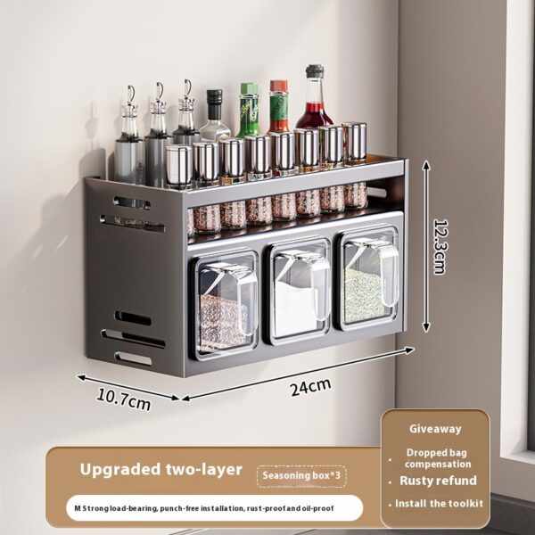 Punch-free Wall-mounted Multi-functional Kitchen Spice Rack - Image 5