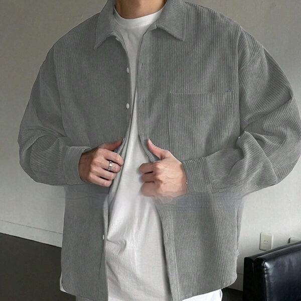 Men's Corduroy Long-sleeved Casual Shirt - Image 6