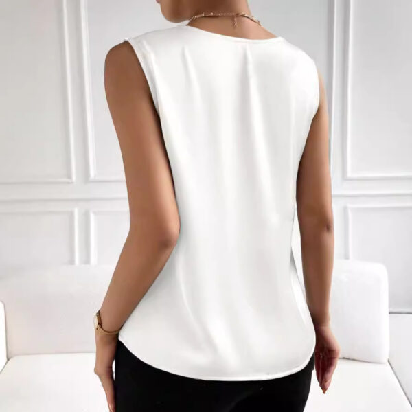 Women's Fashionable Simple Silk High Elastic Solid Color Vest - Image 2
