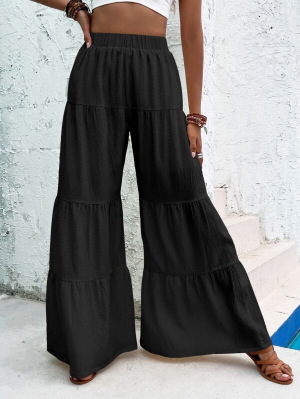 Women's Elegant Textured Casual Comfortable Long Pants - Image 4