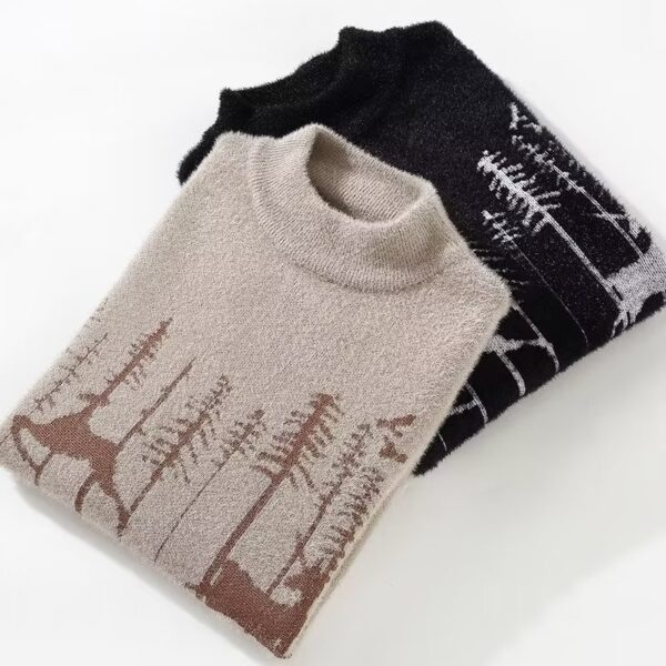 Autumn And Winter Half Turtleneck Sweater Men's Korean Style - Image 5