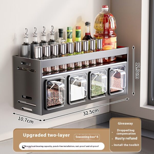 Punch-free Wall-mounted Multi-functional Kitchen Spice Rack - Image 6
