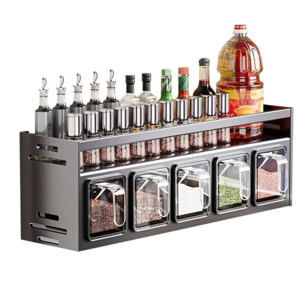 Punch-free Wall-mounted Multi-functional Kitchen Spice Rack - Image 10