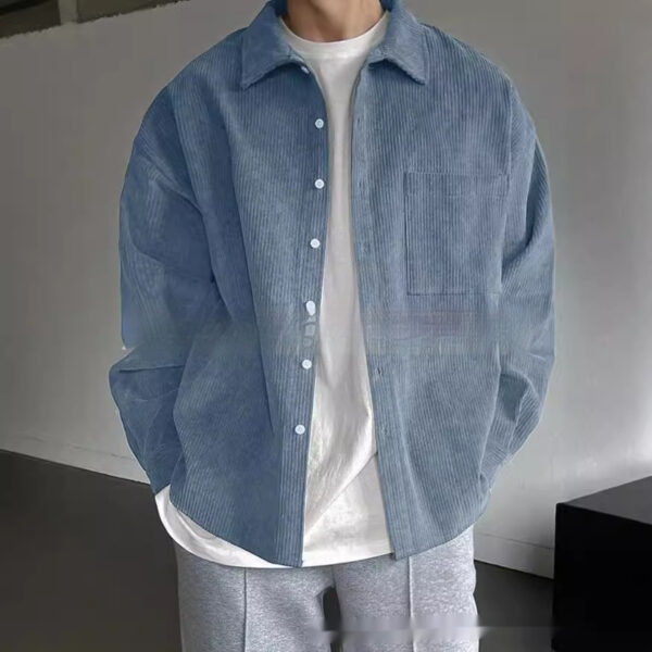 Men's Corduroy Long-sleeved Casual Shirt - Image 10