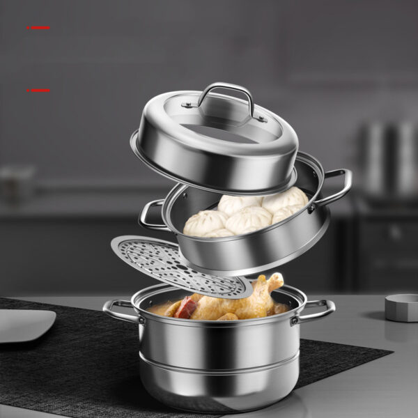 Stainless Steel Steamer Thickened Composite Bottom Steamed Buns - Image 5