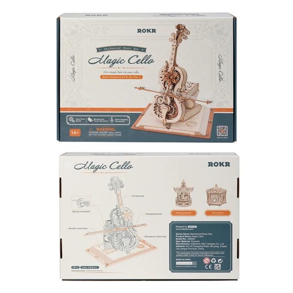 Robotime ROKR Magic Cello Mechanical Music Box Moveable Stem Funny Creative Toys For Child - Image 6