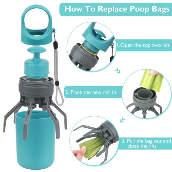 Portable Dog Poop Scooper, Sanitary Dog Waste Picker Upper With Bag Dispenser, Convenient Pet Waste Cleaner For Dog Walkers, Attachable To Dog Leash, Harness Or Waist - Image 10