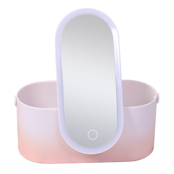 Storage Box LED Makeup Mirror Portable Portable Travel Makeup Organizer Carrying Box With Mirror LED - Image 5