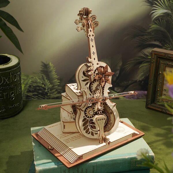 Robotime ROKR Magic Cello Mechanical Music Box Moveable Stem Funny Creative Toys For Child - Image 5