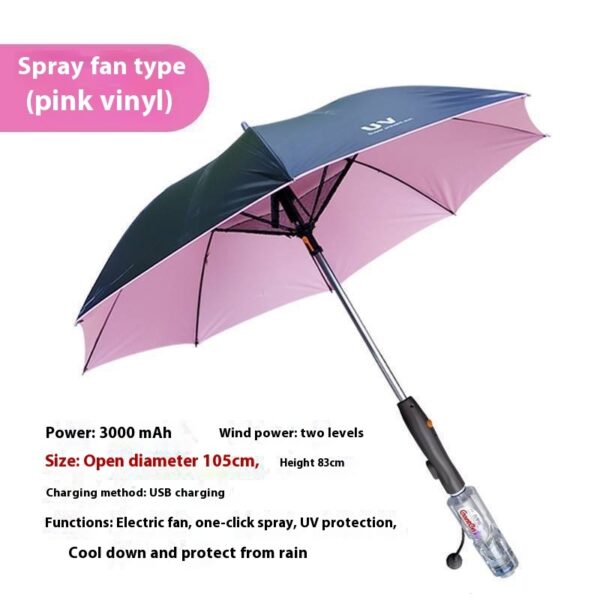 Cooling Spray Sun Umbrella With Fan And Sprinkler - Image 8