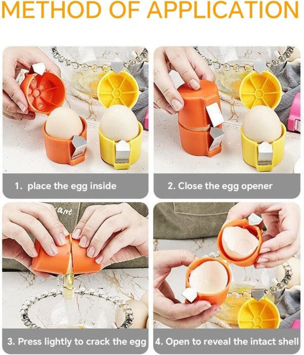 Egg Shell Opener For Hard Boiled Eggs Egg Peeler Tool Handheld Egg Topper Cutter Tool Easy Egg Cracker Tool Egg Slicer For Raw And Hard Boiled Eggs Kitchen Gadgets For Cooking And Baking - Image 3