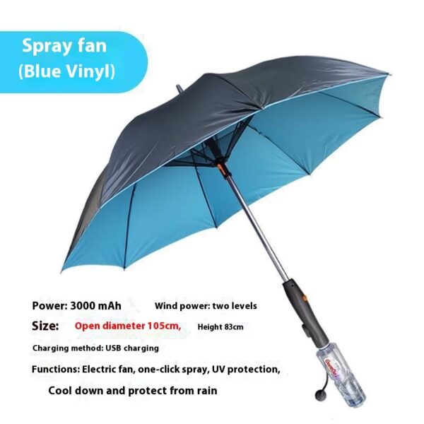 Cooling Spray Sun Umbrella With Fan And Sprinkler - Image 6