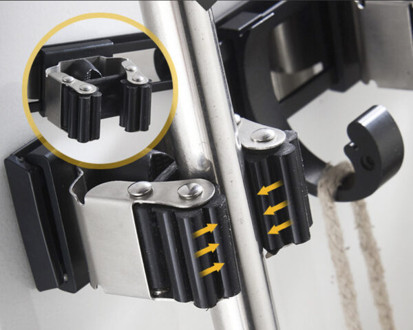 Black Wall Mount Mop Clip Mop Holder Stainless Steel - Image 5