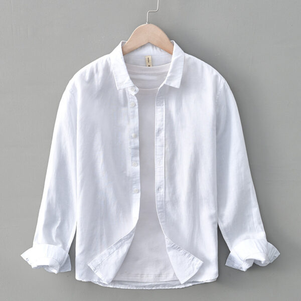 Spring And Summer Cotton Linen Long Sleeve Blouse Boys Niche - Image 4