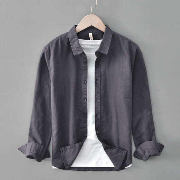 Spring And Summer Cotton Linen Long Sleeve Blouse Boys Niche - Image 3
