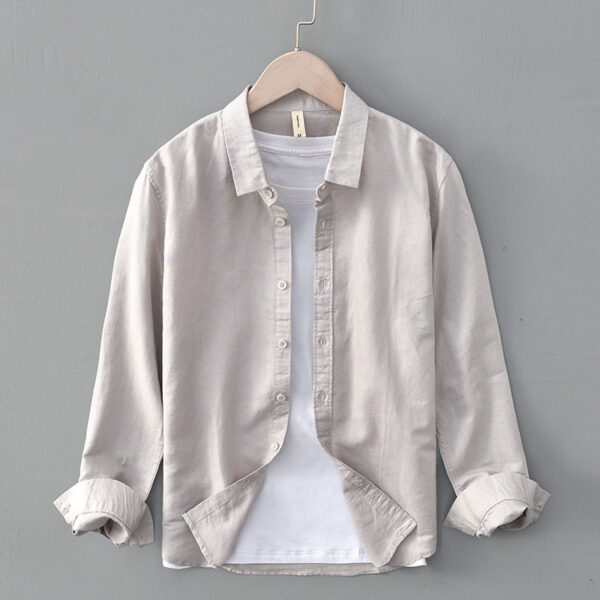 Spring And Summer Cotton Linen Long Sleeve Blouse Boys Niche - Image 2