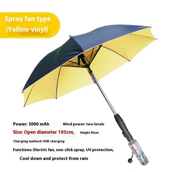 Cooling Spray Sun Umbrella With Fan And Sprinkler - Image 5