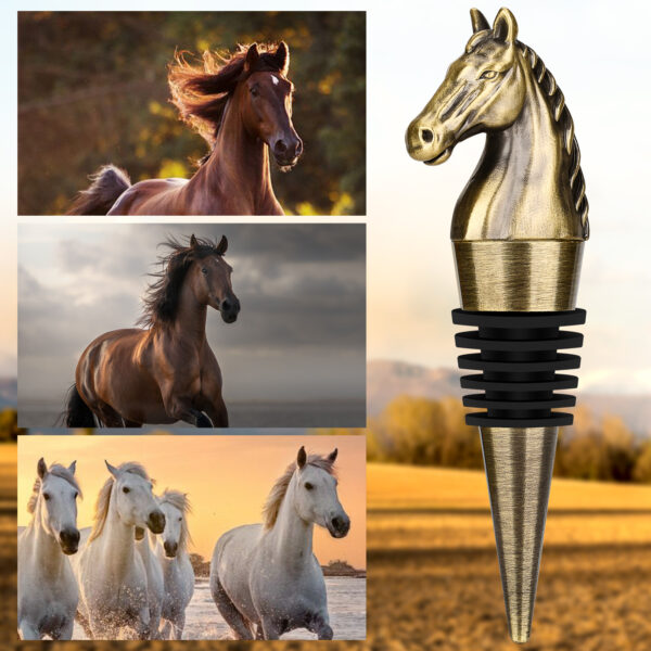 Luxury Horse Head Wine Bottle Stopper Animal-shaped Wine Stopper For Preserving Red Wine, A Kitchen Storage Gift, A Birthday Gift For Universal Wine Preservation Supplies.