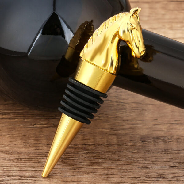 Luxury Horse Head Wine Bottle Stopper Animal-shaped Wine Stopper For Preserving Red Wine, A Kitchen Storage Gift, A Birthday Gift For Universal Wine Preservation Supplies. - Image 3