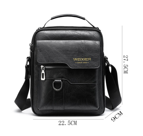 Popular Men's Messenger Bag One Shoulder Retro Business Backpack PU Leather Flaps Crossbody Bags Business Flap Male Solid Travel Bag - Image 6