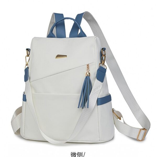 Oxford Cloth Stitching Women'S Backpack Anti-Theft Back Zipper Girls Schoolbag Casual Travel Double Shoulder Backpack - Image 3